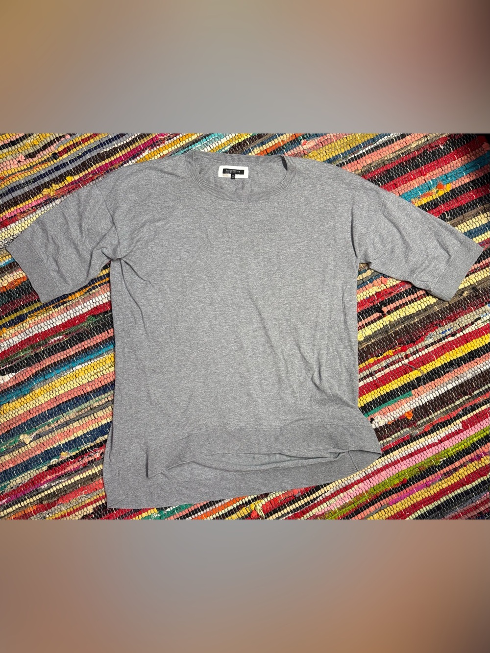 Lafayette 148 New York Women's M/L Cashmere Crew Neck Gray Light Sweater Top